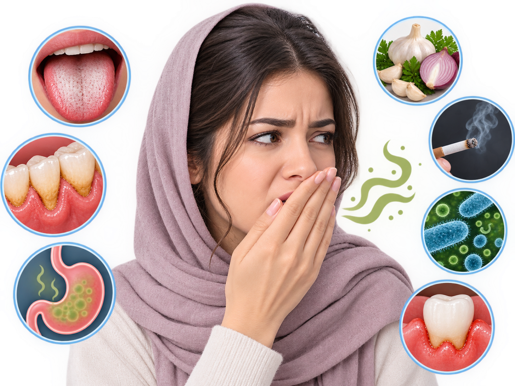 بوی بد دهان علت لثه