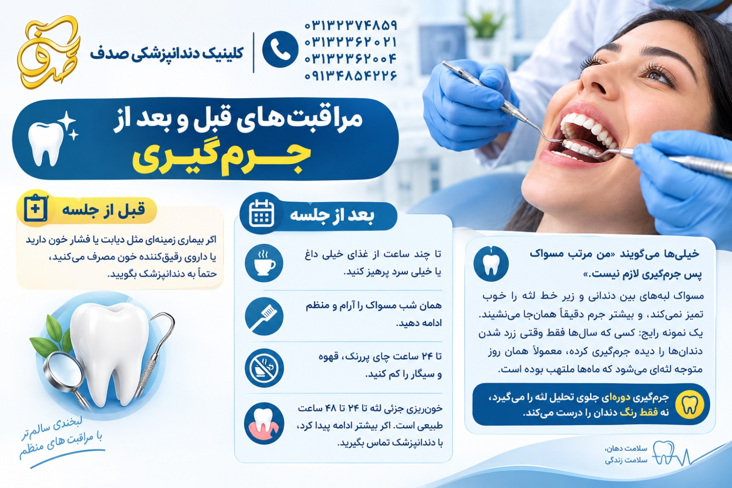 مراقبت‌های قبل و بعد از جرم‌گیری